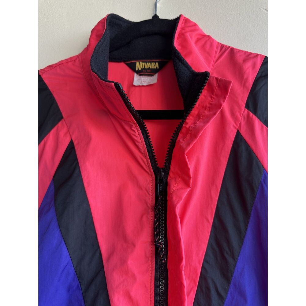 Vintage Novara by REI Cycling Windbreaker Jacket USA Small Neon Pink Purple 90s